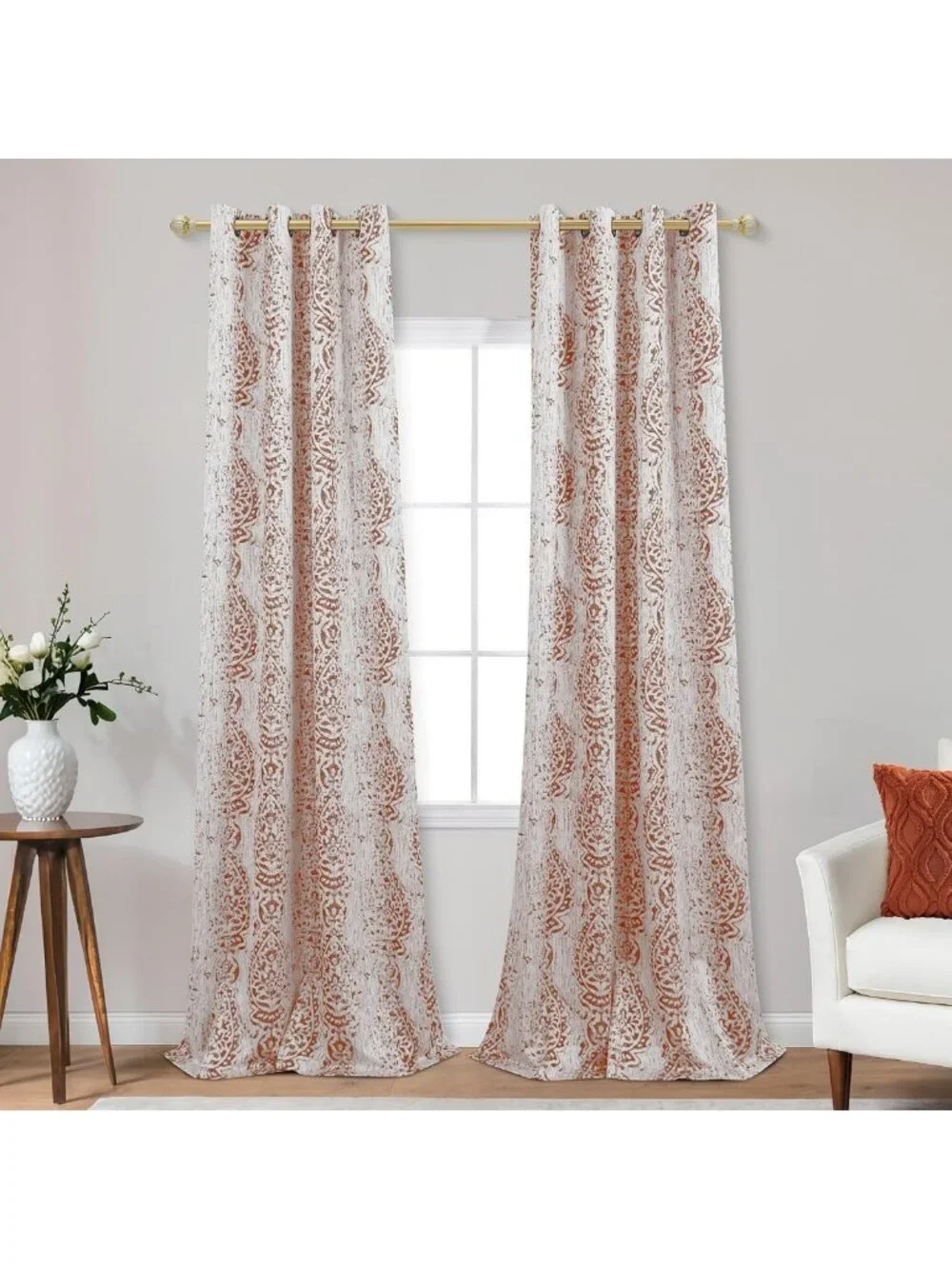 96-Inch Blackout Curtains - Boho Patterned Fall Drapes, 2 Panel Set for Living